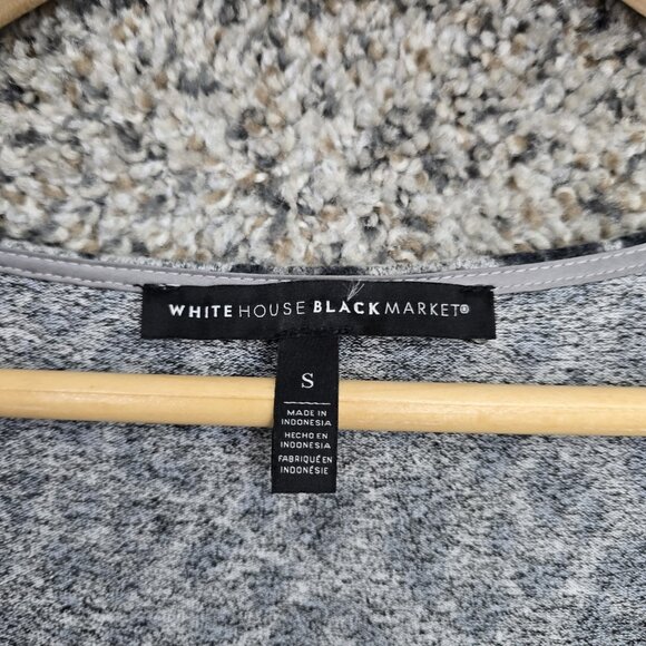 White House Black Market Top Womens Small Gray V Neck Tunic Sleeveless Knit - Picture 6 of 7